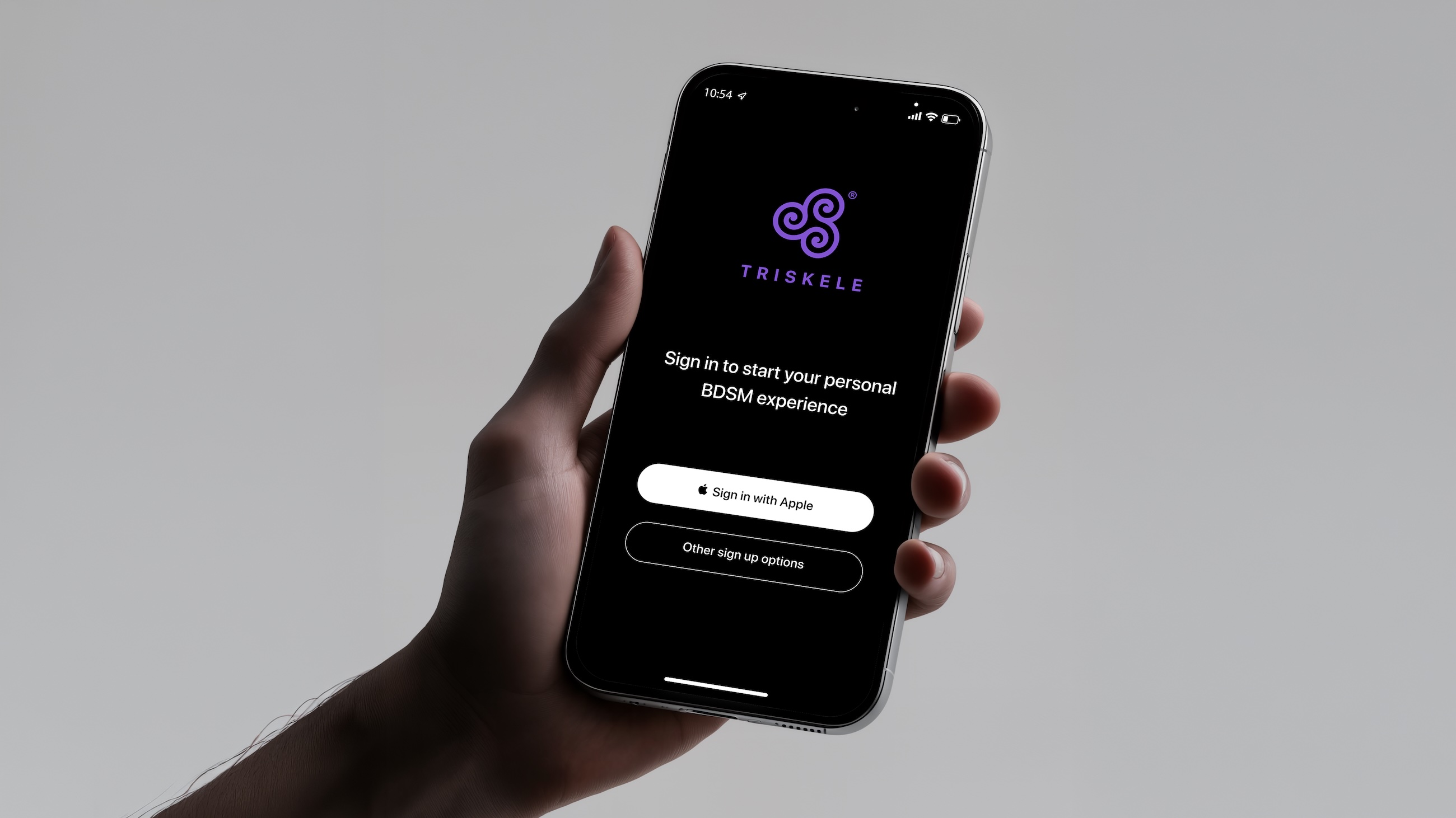 Modern landing page design with geometric architectural composition